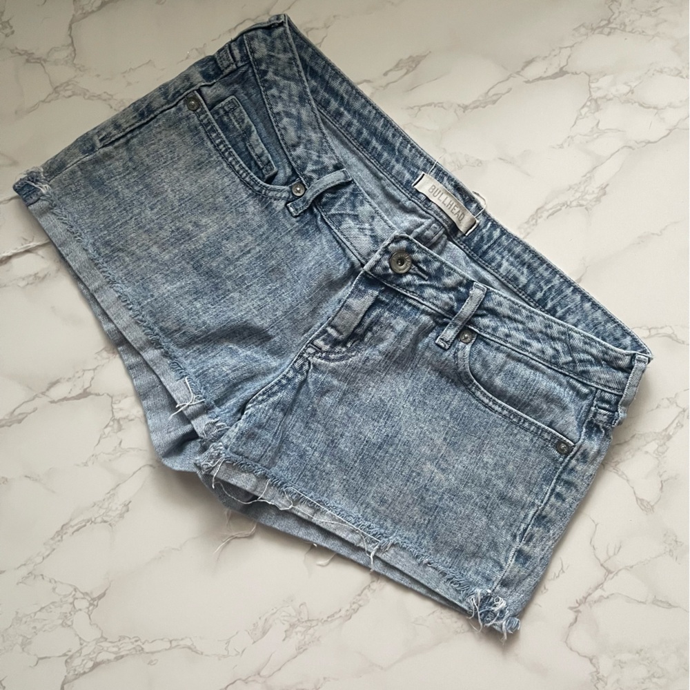 Acid Wash Jean Shorts - Bullhead/Pacsun, Distressed - Size 9